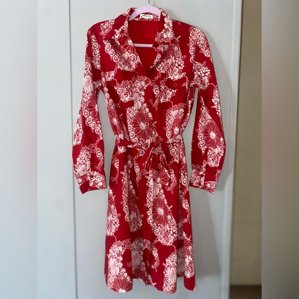 GEORGES RECH Y2k Vintage Bishop Sleeve Notched Collar Dress(can’t find anywhere)